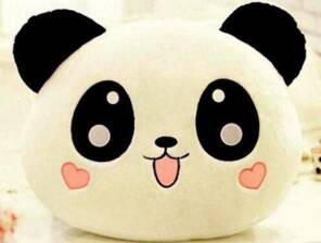 Toptan Kalp Yanaklı Sevimli Peluş Panda Yastık