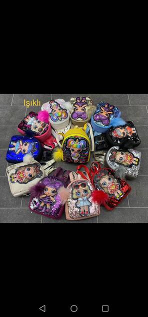 Toptan Pullu Işıklı Çocuk Uygun Grup Sırt Çantası 