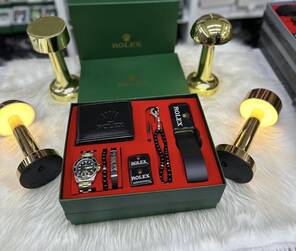 Toptan 7'li Özel Kutulu Rolex Kemerli Saat Set Kombin Takımı