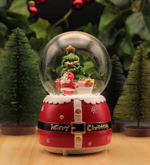 Toptan Büyük Boy Motorlu Işıklı Müzikli Kar Püskürten Noel Kar Küresi