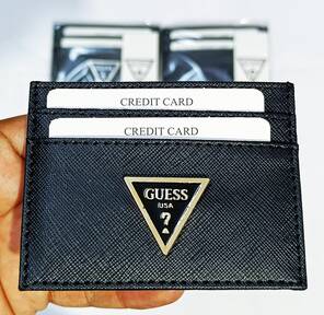 Toptan GUESS Metal Logo Amblemli Kartlık Cüzdan 