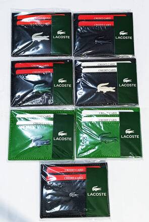 Toptan LACOSTE Metal Logo Baskılı Kartlık Cüzdan 