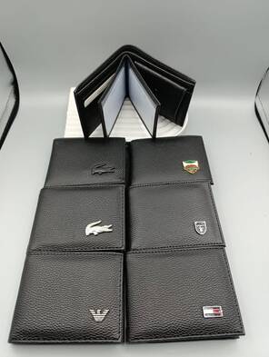 Toptan Metal Logo Amblemli Markalı Erkek Cüzdanı