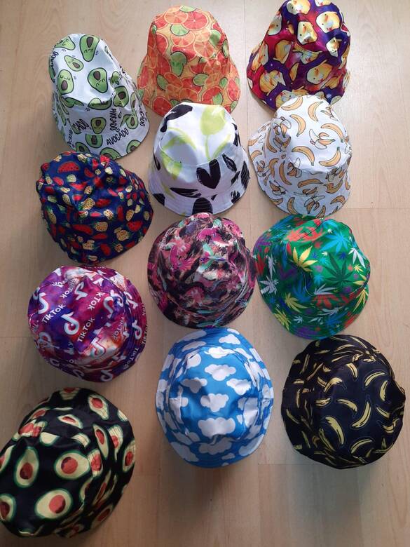 Toptan Baskılı Desenli Balıkçı Fötr Şapka