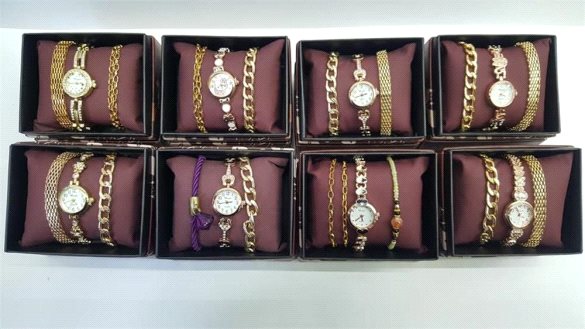 Toptan Hediyelik Metal Bayan 3'Lü Kombin Saat