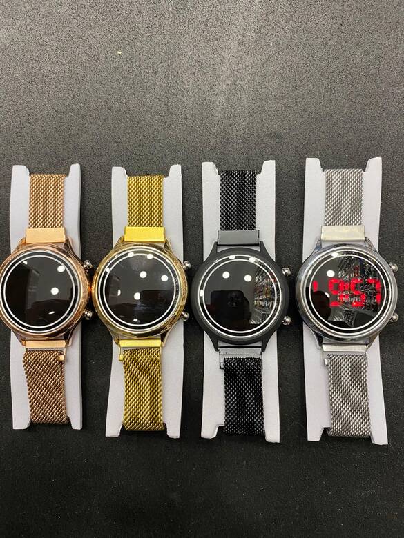 Toptan Bay&Bayan Dijital Hasır Metal Led Saat 