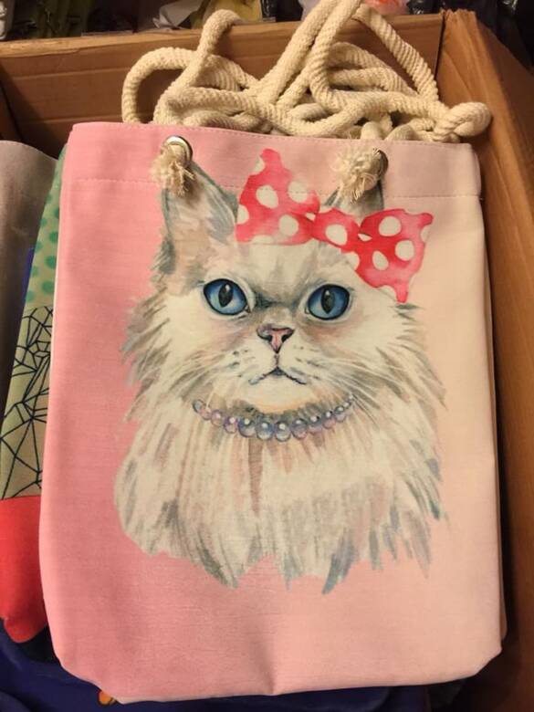 Dijital Baskılı Halat İpli Kedi Çanta 