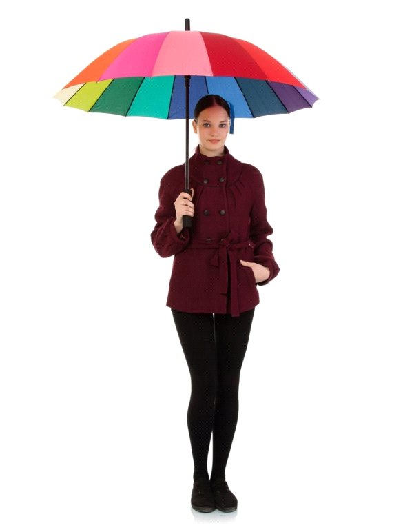 Toptan Gökkuşağı Şemsiye 16 Telli