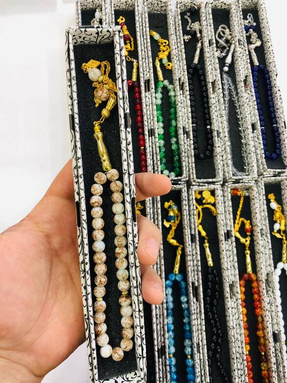 Toptan Hediyelik Kutulu Cam Boncuk Tesbih 