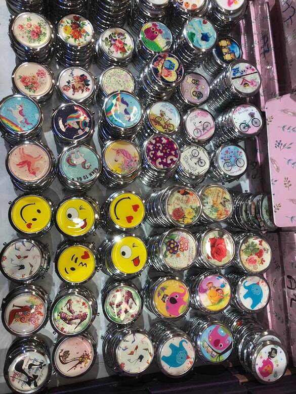 Resimli Metal Çelik Cep Aynası 