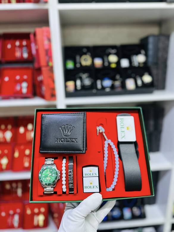 Toptan 7'li Özel Kutulu Rolex Kemerli Saat Set Kombin Takımı