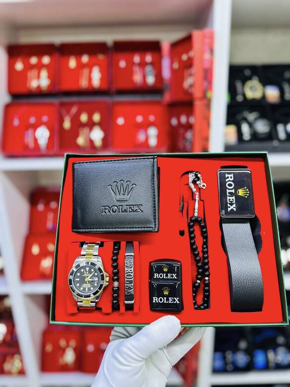 Toptan 7'li Özel Kutulu Rolex Kemerli Saat Set Kombin Takımı