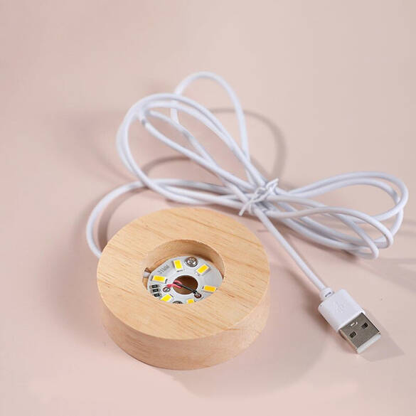 Toptan Ahşap Altlık Işıklı Temalı Cam Küre 