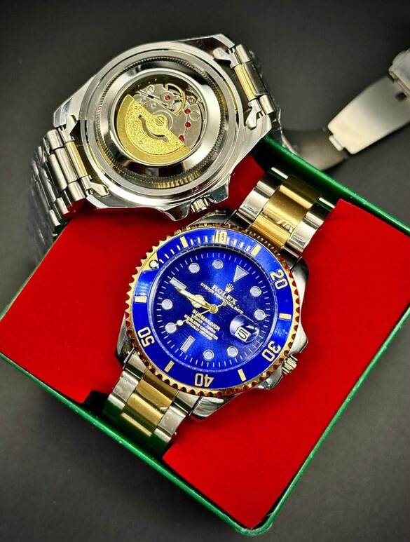 Toptan Arkası Otomatik Görünümlü Takvimli Kutulu ROLEX Çelik Erkek Kol Saati 