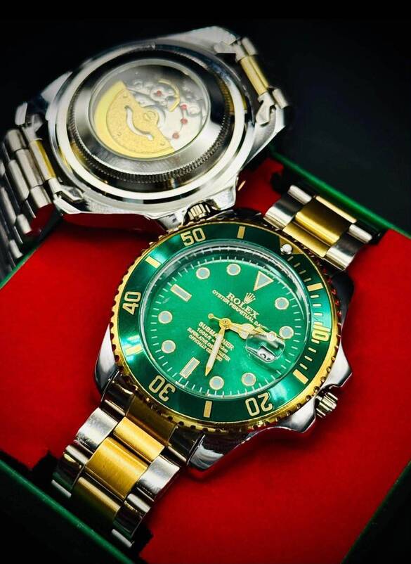 Toptan Arkası Otomatik Görünümlü Takvimli Kutulu ROLEX Çelik Erkek Kol Saati 