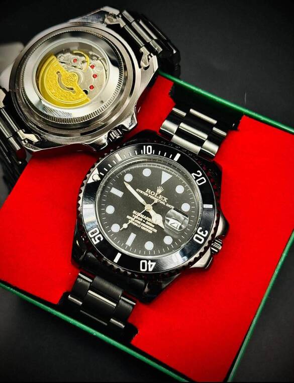 Toptan Arkası Otomatik Görünümlü Takvimli Kutulu ROLEX Çelik Erkek Kol Saati 