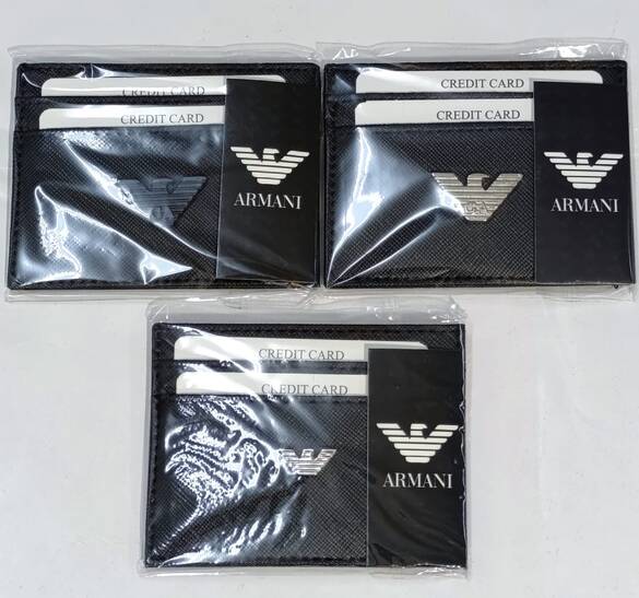 Toptan ARMANİ Metal Logo Baskılı Kartlık Cüzdan 