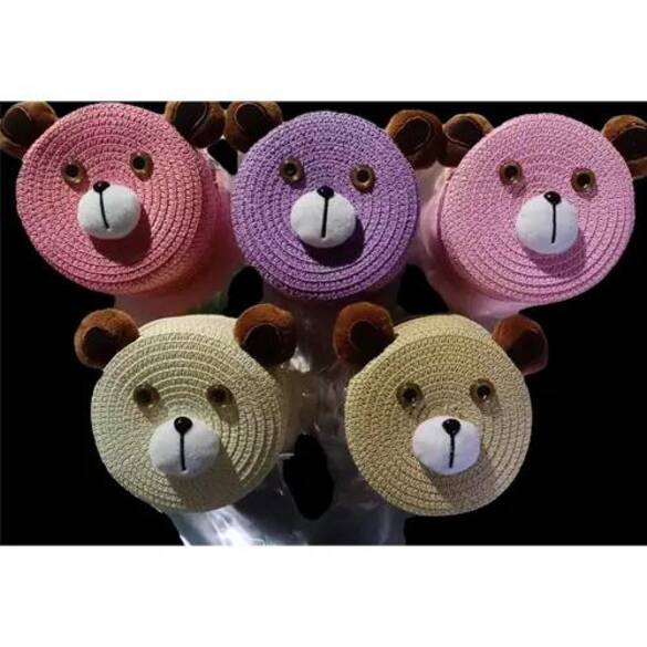 Toptan Davul Tasarımlı Çocuk Figürlü Çapraz Asmalı Hasır Çanta