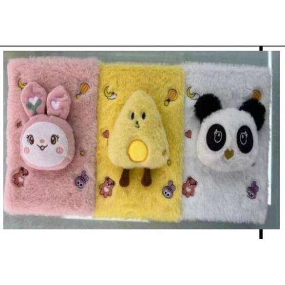 Toptan Figürlü Çocuk Peluş Defter (Karışık Mix Model)