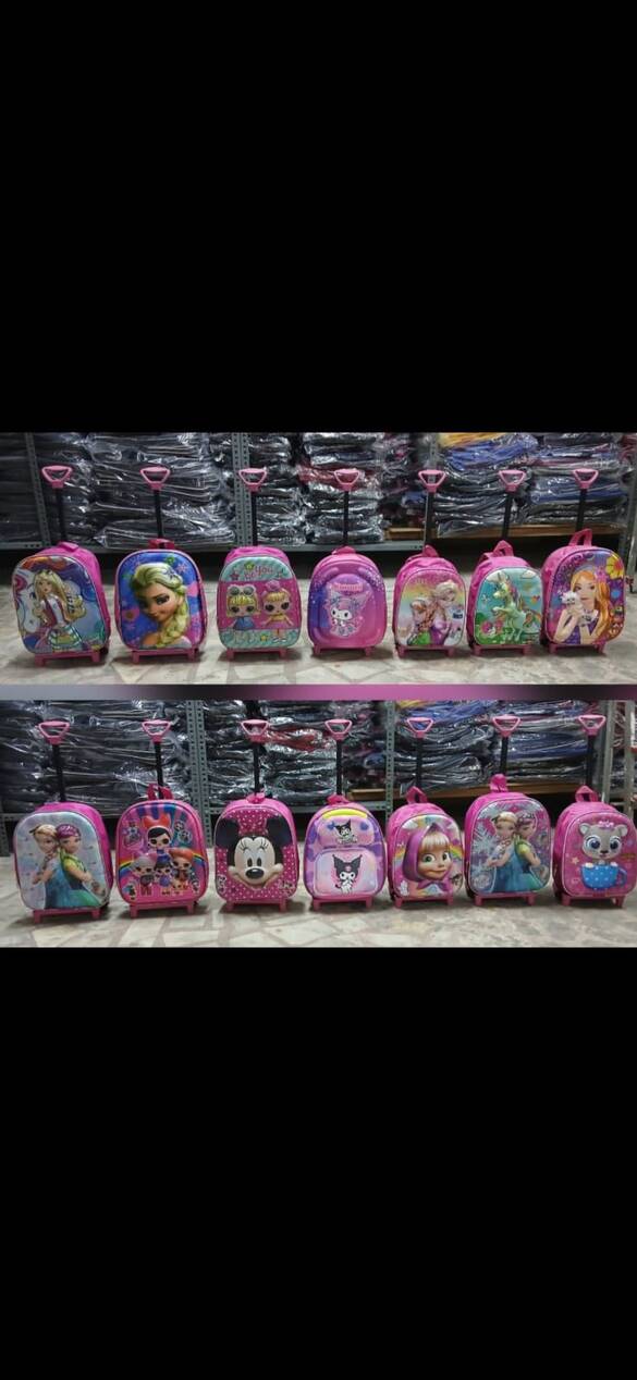 Toptan Figürlü İlkokul  Çocuk Çekçek Çanta 