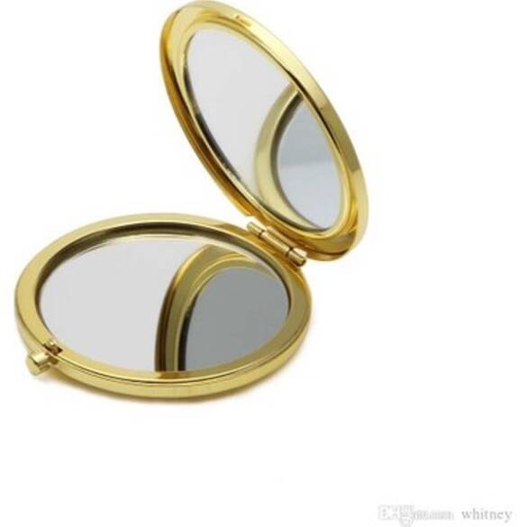 Toptan Kişiye Özel Yazı Yazılabilir Gold (Altın ) Cep (Makyaj) Aynası 