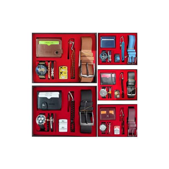 Toptan Kutulu 7'li Şık Erkek Kombin Set Takım