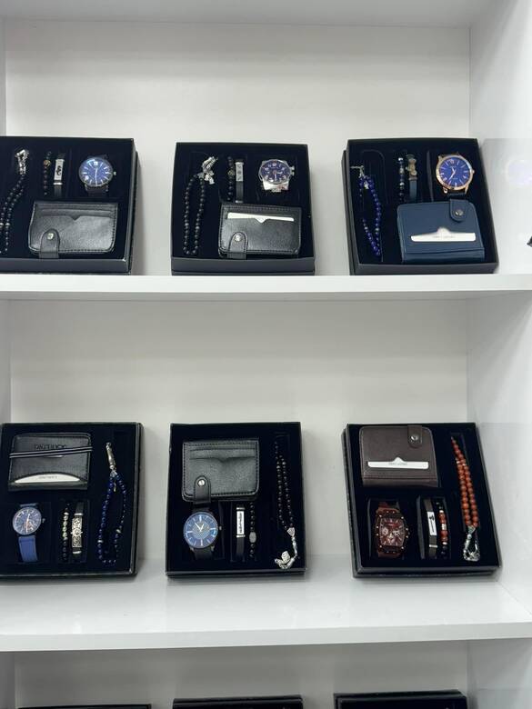 Toptan Kutulu Erkek Cüzdanlı Saat Kombin Takımı