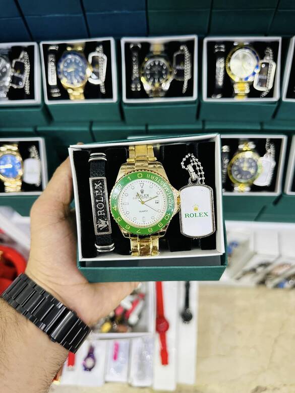 Toptan Kutulu Yazılı Kolye Ve Bileklk Kombin'li Saat Set Takımı