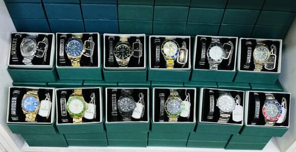 Toptan Kutulu Yazılı Kolye Ve Bileklk Kombin'li Saat Set Takımı