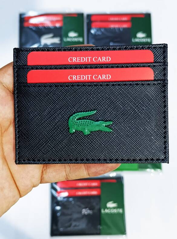 Toptan LACOSTE Metal Logo Baskılı Kartlık Cüzdan 
