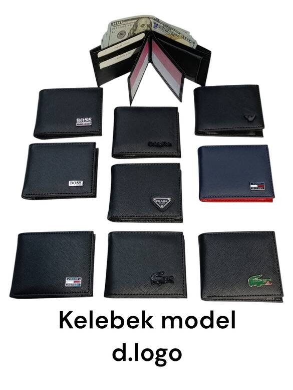 Toptan Metal Logolu Baskı Markalı Para Cüzdanı 