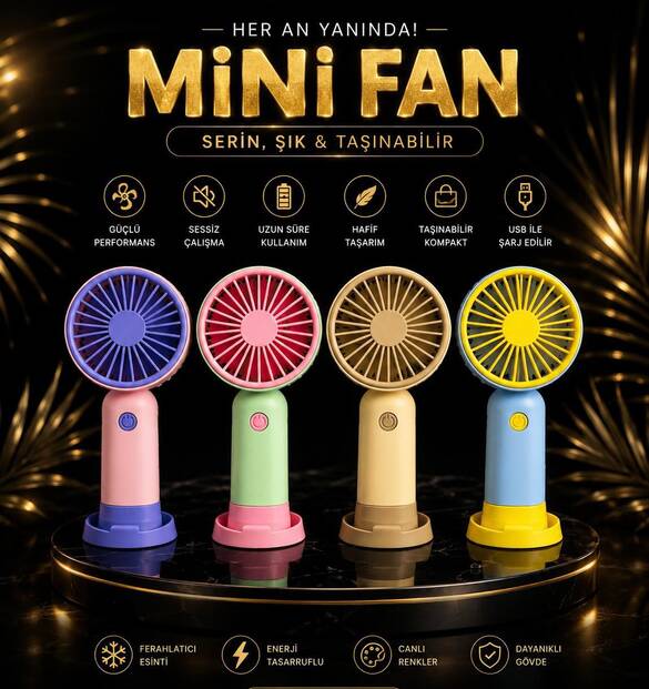Toptan 3Kademeli Mix Model Lüx El Fanı (Pervane) 