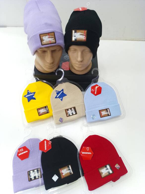 Toptan Nakışlı Yazılı Katlamalı Bay&Bayan Bere 