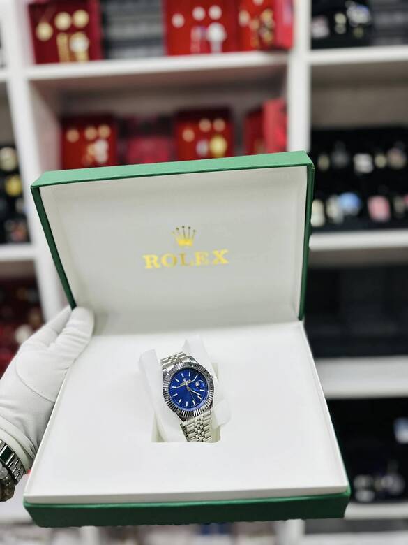 Toptan Özel Tekli Kutulu Takvimli Yazılı Lüx Metal Saat