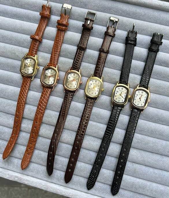 Toptan Uygun Grup Bayan Deri Kordonlu Minimal Saat